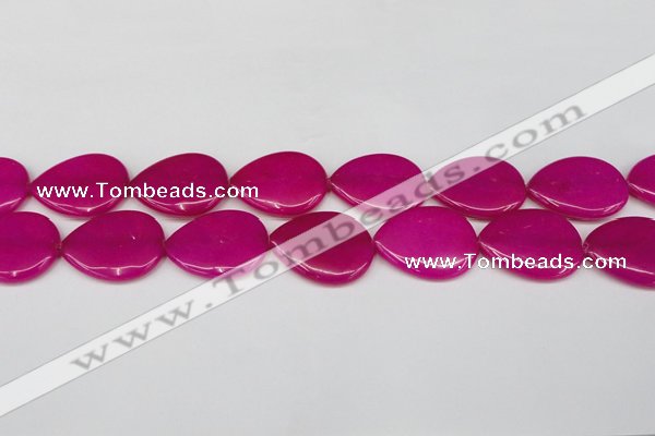 CCN3973 15.5 inches 30*40mm flat teardrop candy jade beads