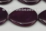 CCN3976 15.5 inches 30*40mm flat teardrop candy jade beads