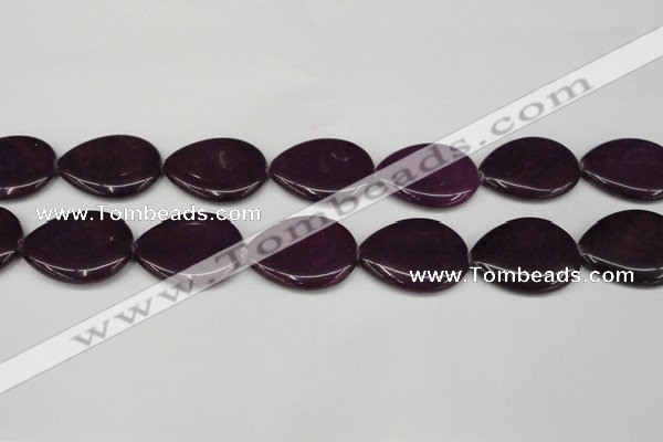 CCN3976 15.5 inches 30*40mm flat teardrop candy jade beads