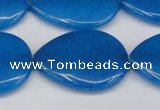 CCN3977 15.5 inches 30*40mm flat teardrop candy jade beads