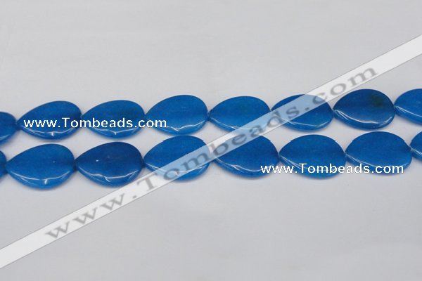 CCN3977 15.5 inches 30*40mm flat teardrop candy jade beads