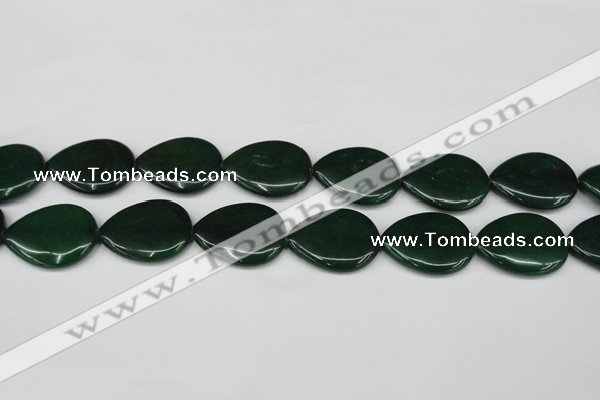 CCN3980 15.5 inches 30*40mm flat teardrop candy jade beads