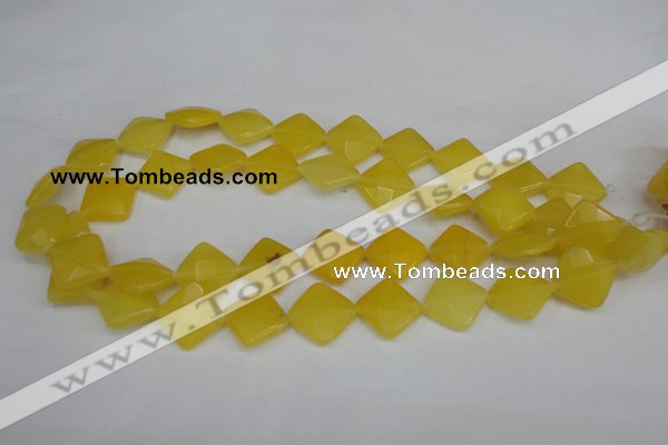 CCN401 15.5 inches 15*15mm faceted diamond candy jade beads