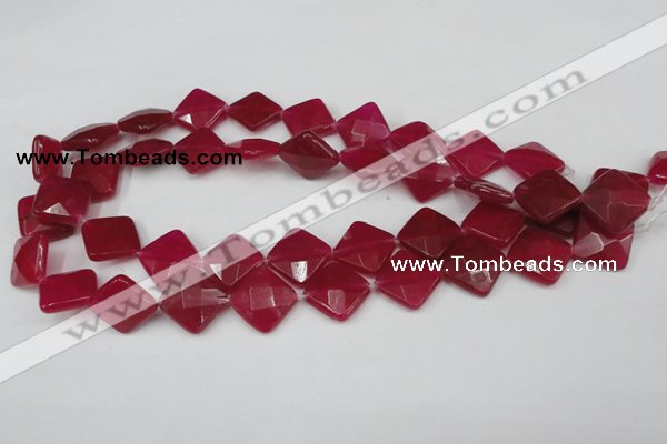 CCN403 15.5 inches 15*15mm faceted diamond candy jade beads