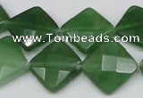 CCN404 15.5 inches 15*15mm faceted diamond candy jade beads