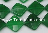 CCN405 15.5 inches 15*15mm faceted diamond candy jade beads