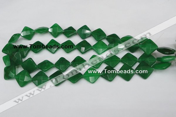 CCN405 15.5 inches 15*15mm faceted diamond candy jade beads