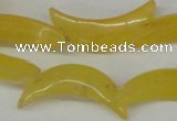 CCN415 15.5 inches 8*30mm curved moon candy jade beads wholesale