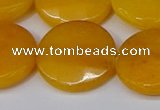CCN4181 15.5 inches 20mm faceted coin candy jade beads wholesale