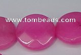 CCN4184 15.5 inches 20mm faceted coin candy jade beads wholesale