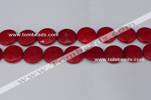 CCN4186 15.5 inches 20mm faceted coin candy jade beads wholesale