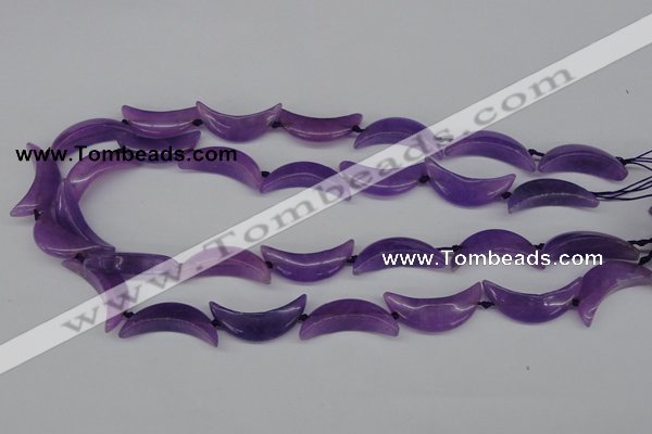 CCN419 15.5 inches 8*30mm curved moon candy jade beads wholesale