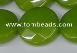 CCN4190 15.5 inches 20mm faceted coin candy jade beads wholesale