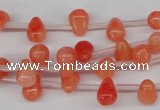 CCN433 15.5 inches Top-drilled 6*9mm teardrop candy jade beads