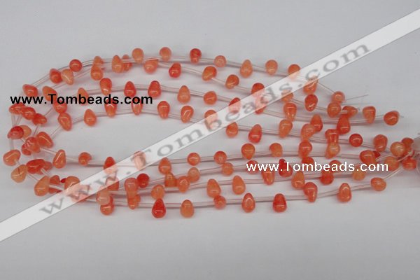 CCN433 15.5 inches Top-drilled 6*9mm teardrop candy jade beads