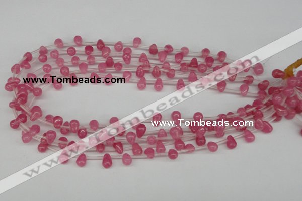 CCN434 15.5 inches Top-drilled 6*9mm teardrop candy jade beads