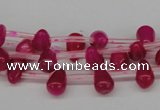 CCN435 15.5 inches Top-drilled 6*9mm teardrop candy jade beads