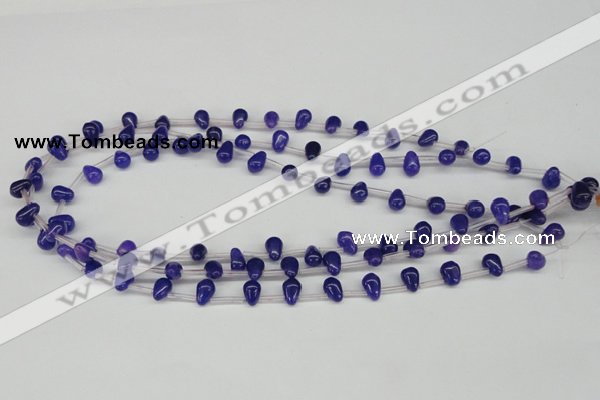 CCN441 15.5 inches Top-drilled 6*9mm teardrop candy jade beads