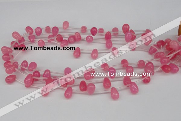 CCN450 15.5 inches Top-drilled 8*12mm teardrop candy jade beads