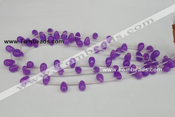 CCN453 15.5 inches Top-drilled 8*12mm teardrop candy jade beads