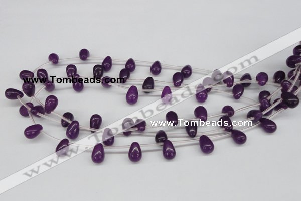 CCN454 15.5 inches Top-drilled 8*12mm teardrop candy jade beads