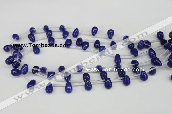 CCN455 15.5 inches Top-drilled 8*12mm teardrop candy jade beads