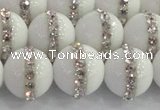 CCN4603 15.5 inches 12mm round candy jade with rhinestone beads