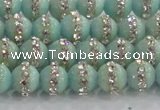 CCN4610 15.5 inches 6mm round candy jade with rhinestone beads