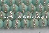 CCN4610 15.5 inches 6mm round candy jade with rhinestone beads