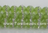 CCN4620 15.5 inches 6mm round candy jade with rhinestone beads