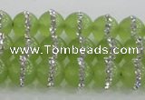 CCN4621 15.5 inches 8mm round candy jade with rhinestone beads