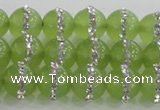 CCN4622 15.5 inches 10mm round candy jade with rhinestone beads