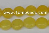 CCN475 15.5 inches 12mm flat round candy jade beads wholesale