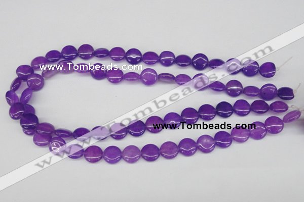 CCN478 15.5 inches 12mm flat round candy jade beads wholesale