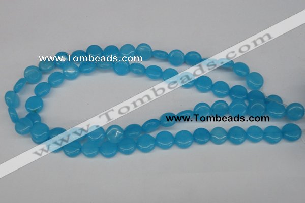 CCN480 15.5 inches 12mm flat round candy jade beads wholesale