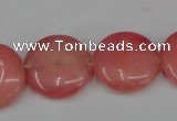 CCN495 15.5 inches 20mm flat round candy jade beads wholesale