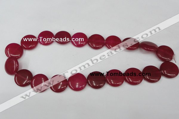 CCN497 15.5 inches 20mm flat round candy jade beads wholesale