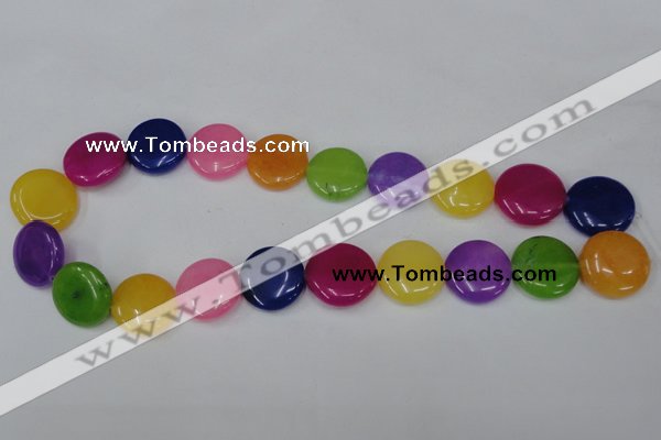 CCN504 15.5 inches 20mm flat round candy jade beads wholesale