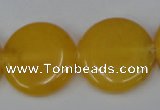 CCN505 15.5 inches 25mm flat round candy jade beads wholesale