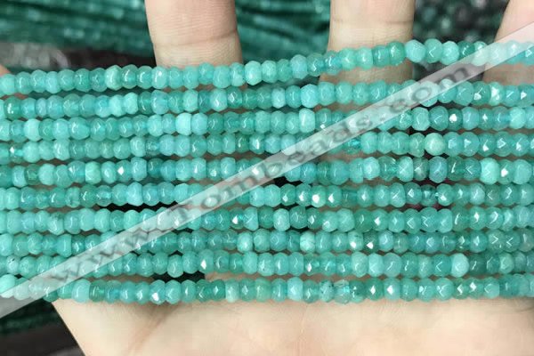 CCN5117 15 inches 3*4mm faceted rondelle candy jade beads