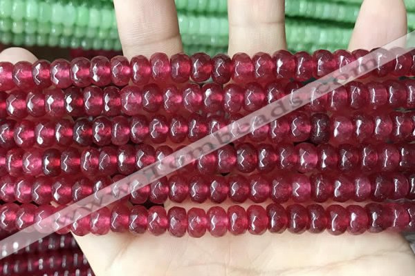 CCN5144 15 inches 5*8mm faceted rondelle candy jade beads