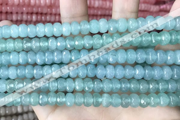 CCN5148 15 inches 5*8mm faceted rondelle candy jade beads