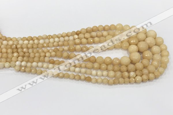 CCN5212 6mm - 14mm faceted round candy jade graduated beads