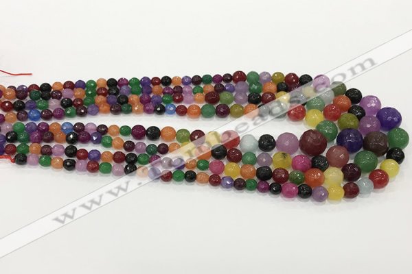 CCN5217 6mm - 14mm faceted round candy jade graduated beads