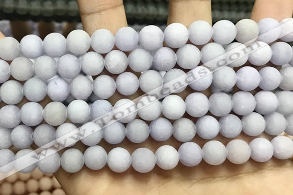 CCN5577 15 inches 8mm round matte candy jade beads Wholesale