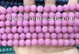 CCN5592 15 inches 8mm round matte candy jade beads Wholesale