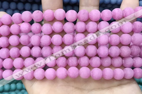 CCN5592 15 inches 8mm round matte candy jade beads Wholesale