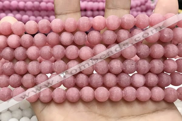 CCN5596 15 inches 8mm round matte candy jade beads Wholesale