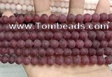 CCN5597 15 inches 8mm round matte candy jade beads Wholesale