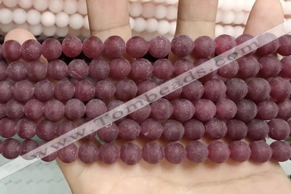 CCN5597 15 inches 8mm round matte candy jade beads Wholesale